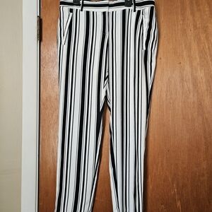 The Limited Black and White Striped Pants